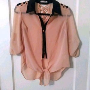 Black and Tan Blouse